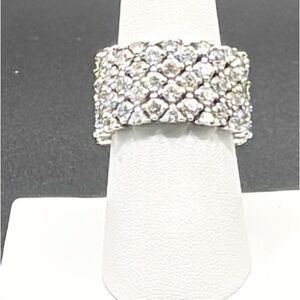 Size 7.5 CZ Sterling Silver,flexible band ring
